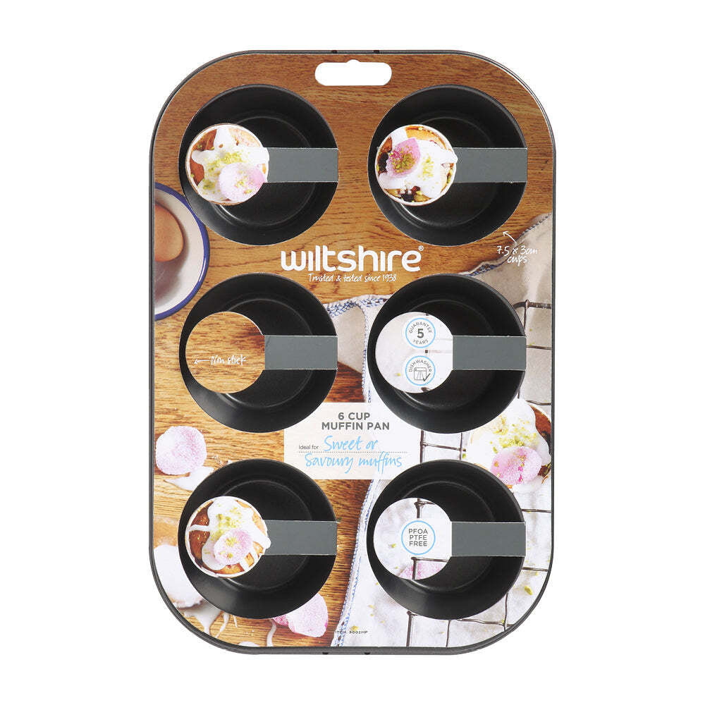 2PK Wiltshire Easybake 6 Cup Cupcake/Muffin Pan Baking Tray