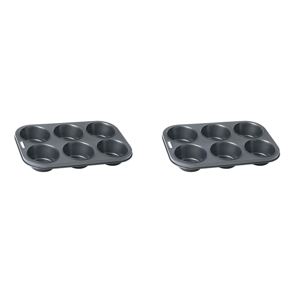 2PK Wiltshire Easybake 6 Cup Texas Muffin/Cupcake Pan Baking Tray