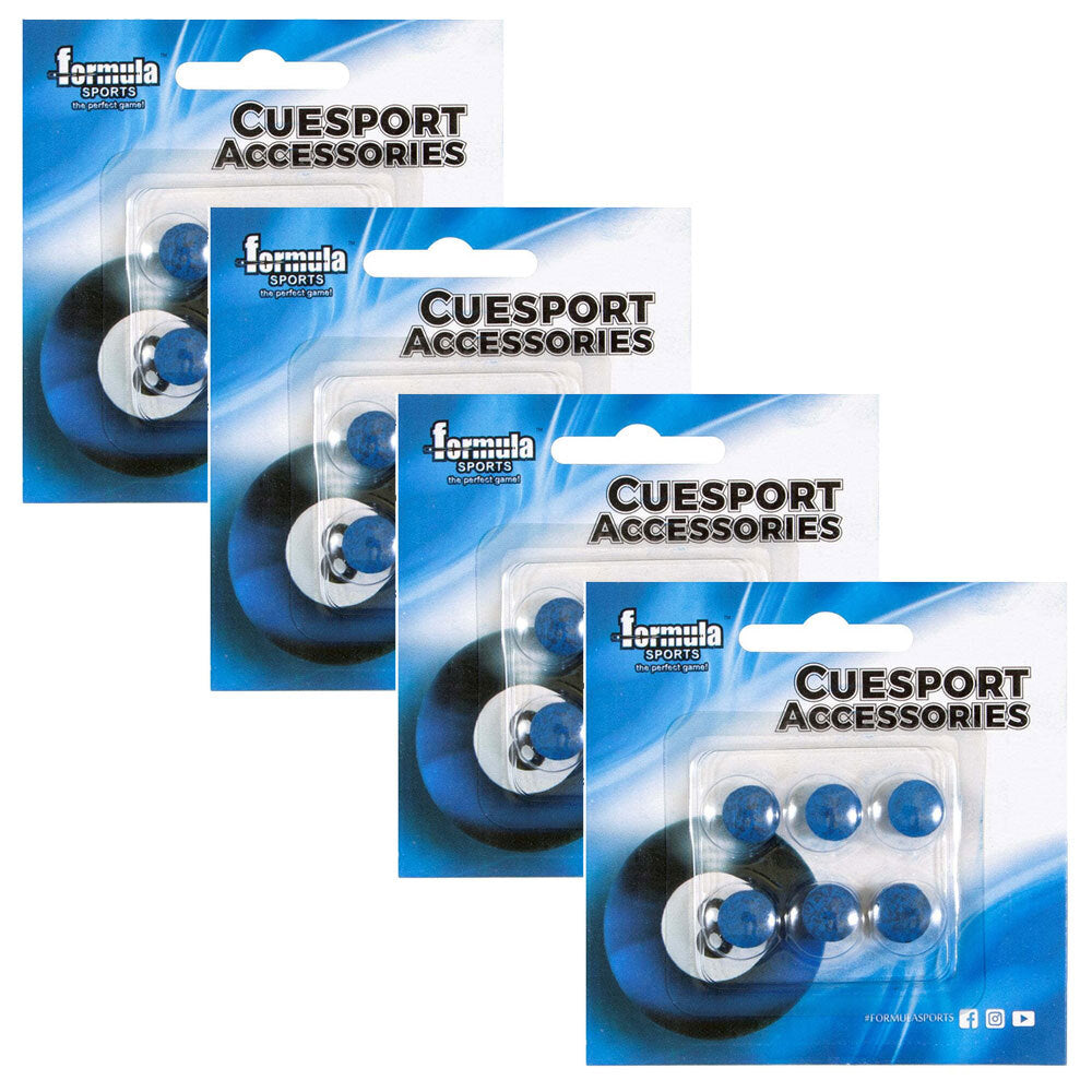 4x 6pc Formula Sports Diamond Pro Tip Glue On 11mm - Blue