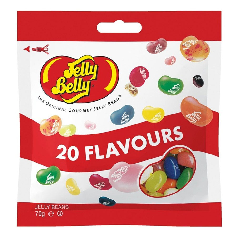 12PK Jelly Belly 70g 20 Assorted Flavours Jelly Bean Bag Bag