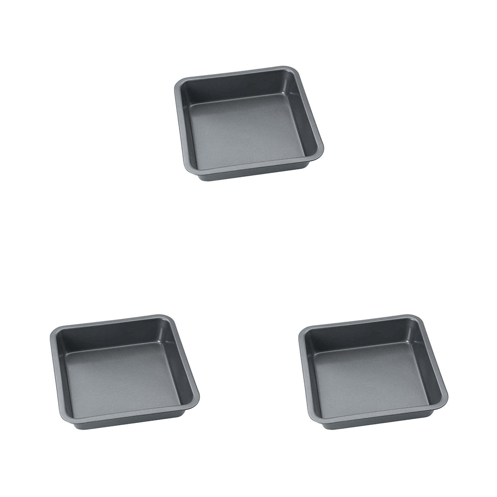 3PK Wiltshire Easybake Non-Stick Square Cake Pan Tin 20cm