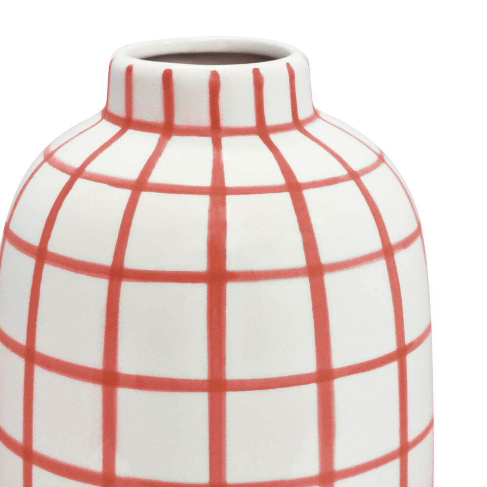 J.Elliot Home Wallace Check Vase 17x17x23.5cm Bubblegum