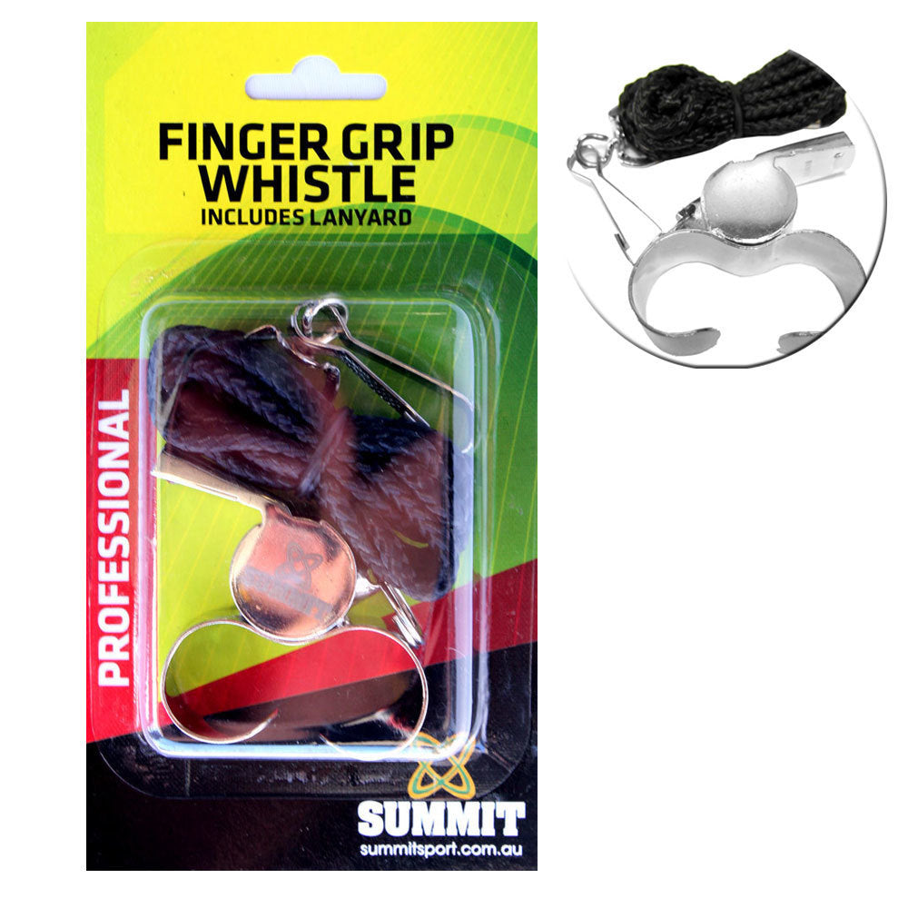 2PK SUMMIT Brass Finger Grip Whistle With Lanyard