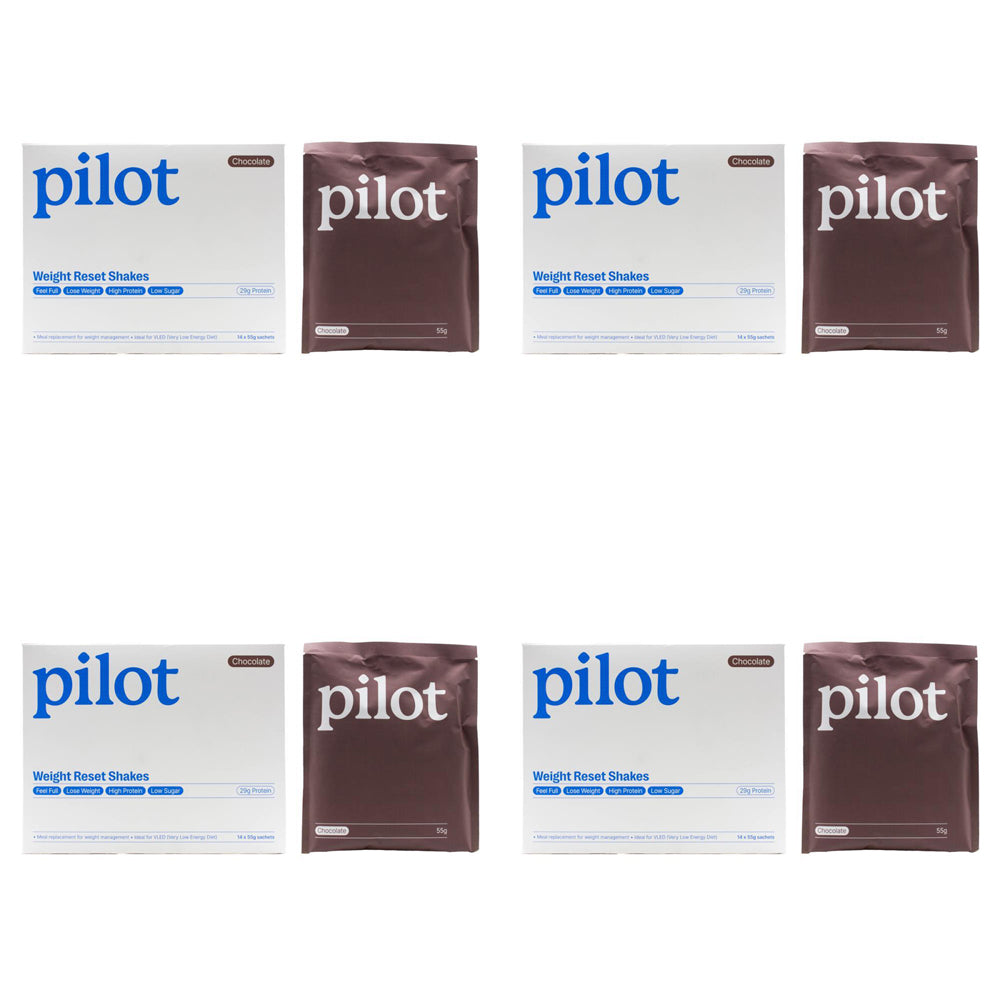 56pc Pilot Weight Reset Shakes Chocolate Flavour Weightloss Meal Sachets