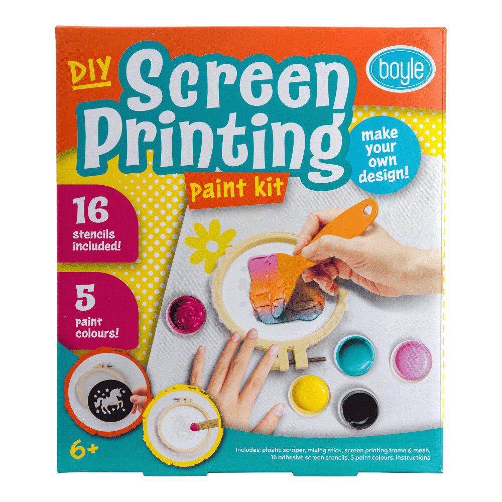 2PK Boyle Screen Printing Paint Project Kit Kids DIY Craft 6y+