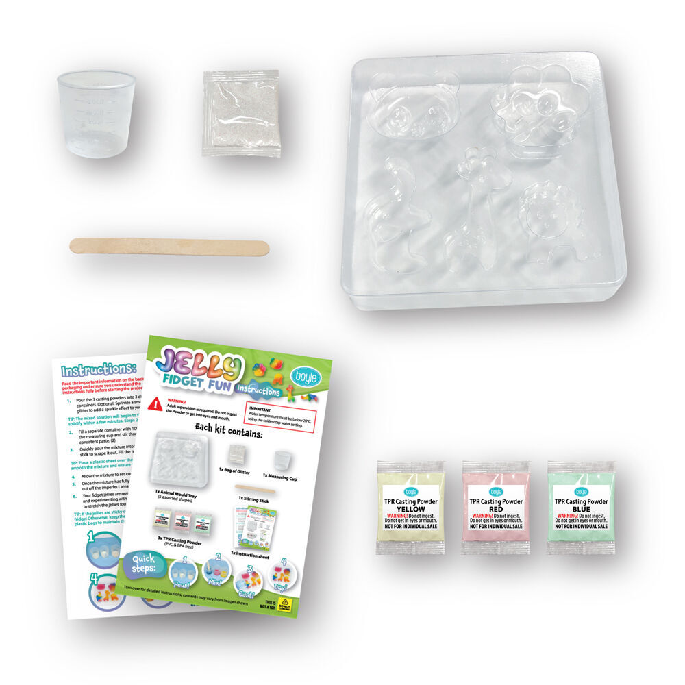 6PK Boyle Make Your Own Jelly Fidget Fun Project Kit Kids DIY Craft 6y+ Animal