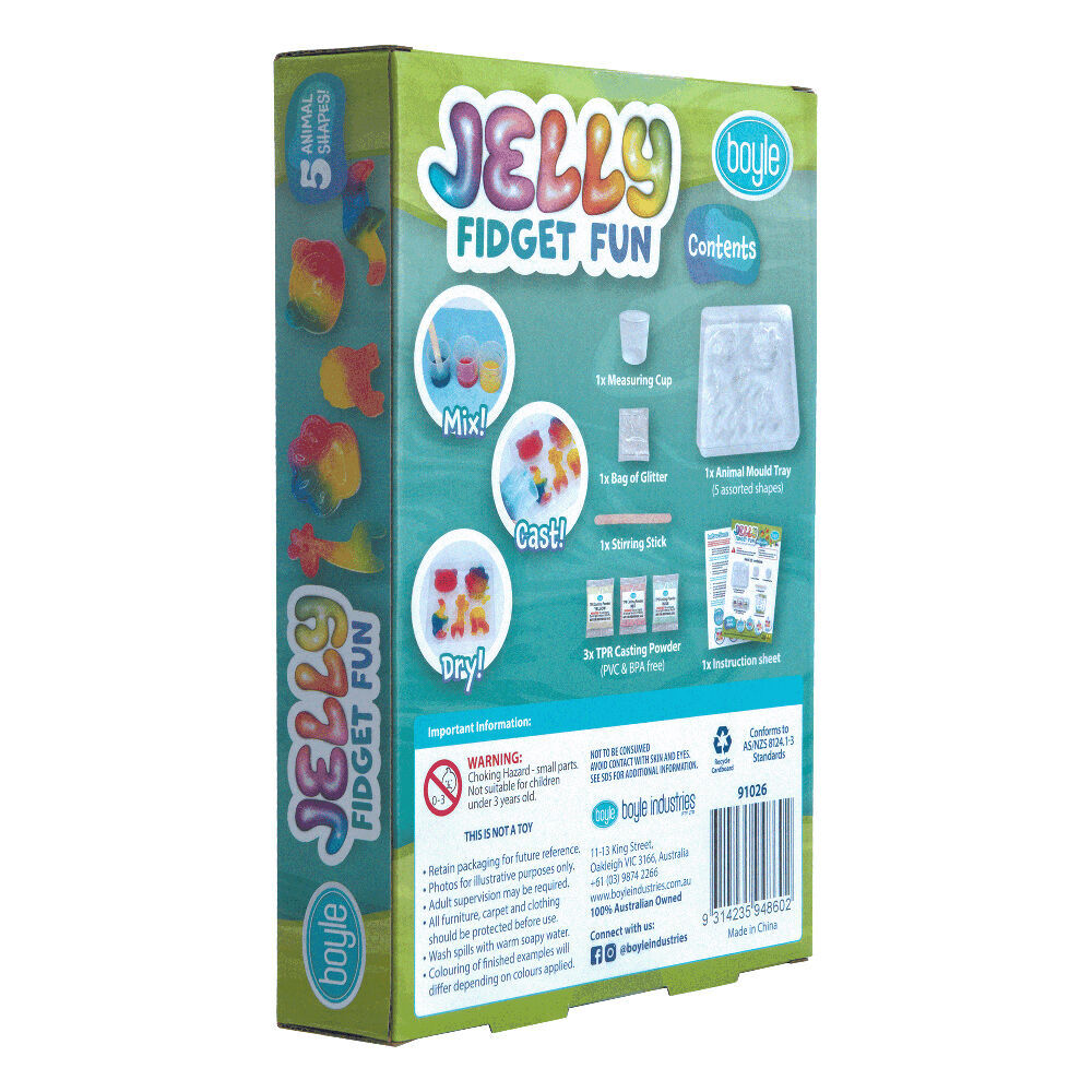 6PK Boyle Make Your Own Jelly Fidget Fun Project Kit Kids DIY Craft 6y+ Animal