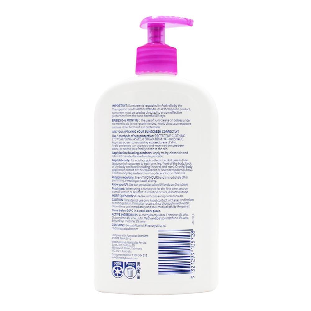 Cancer Council 500ml Kids Sunscreen SPF50+ Lotion Pump Bottle