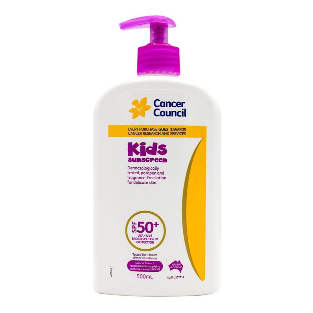 2PK Cancer Council 500ml Kids Sunscreen SPF50+ Lotion Pump Bottle