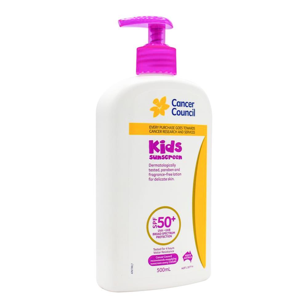Cancer Council 500ml Kids Sunscreen SPF50+ Lotion Pump Bottle