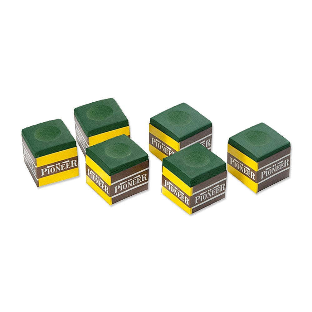 2x 6pc Formula Sports Pioneer Cue Chalk Square - Green
