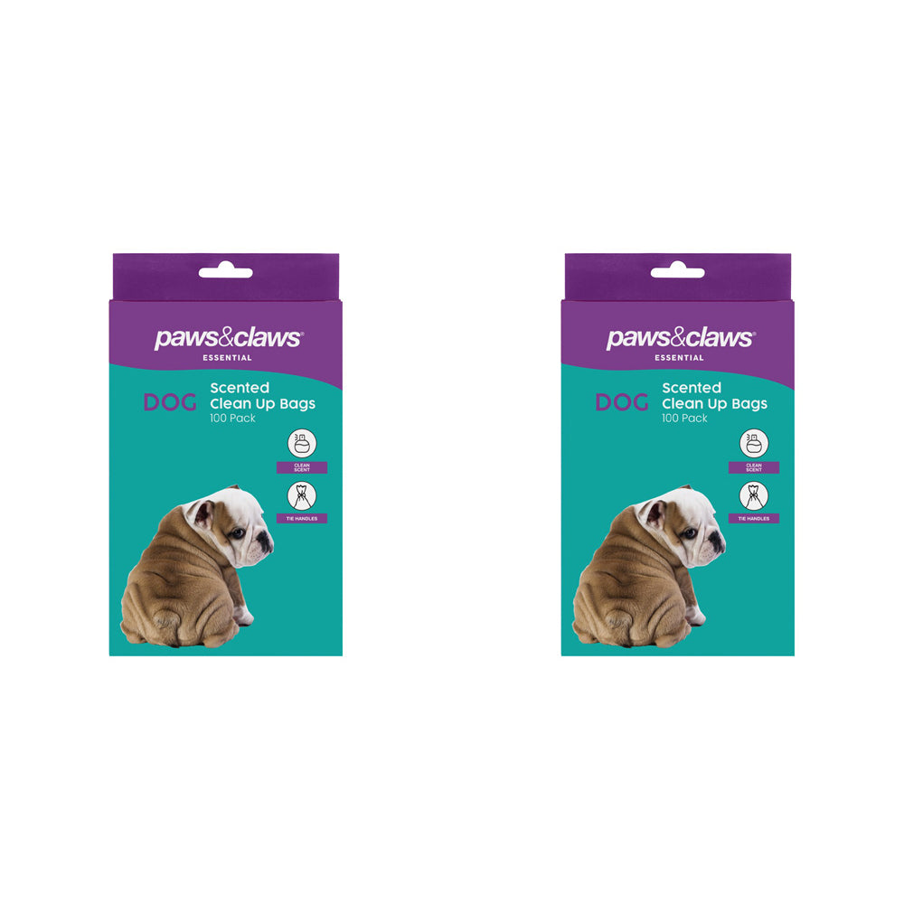 2x 100PK Paws & Claws Scented Puppy Clean Up Bags