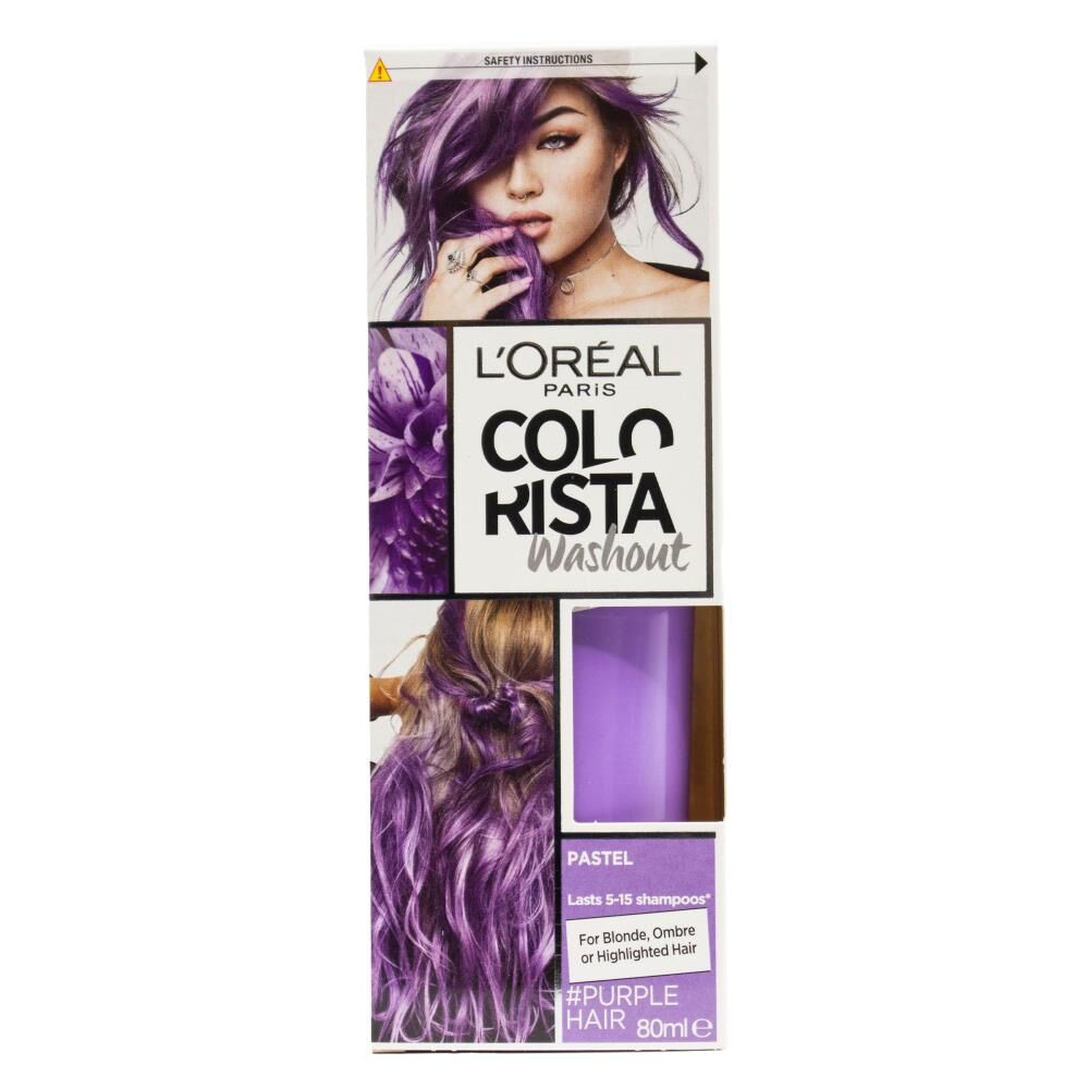 12PK Loreal Paris Colorista Washout Hair Colour 80ml - Pastel Purple