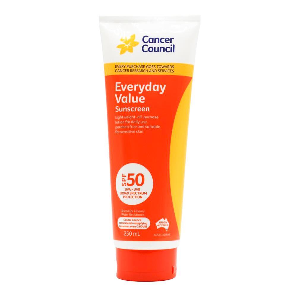 4PK Cancer Council 250ml Everyday Value Sunscreen SPF50 Lotion