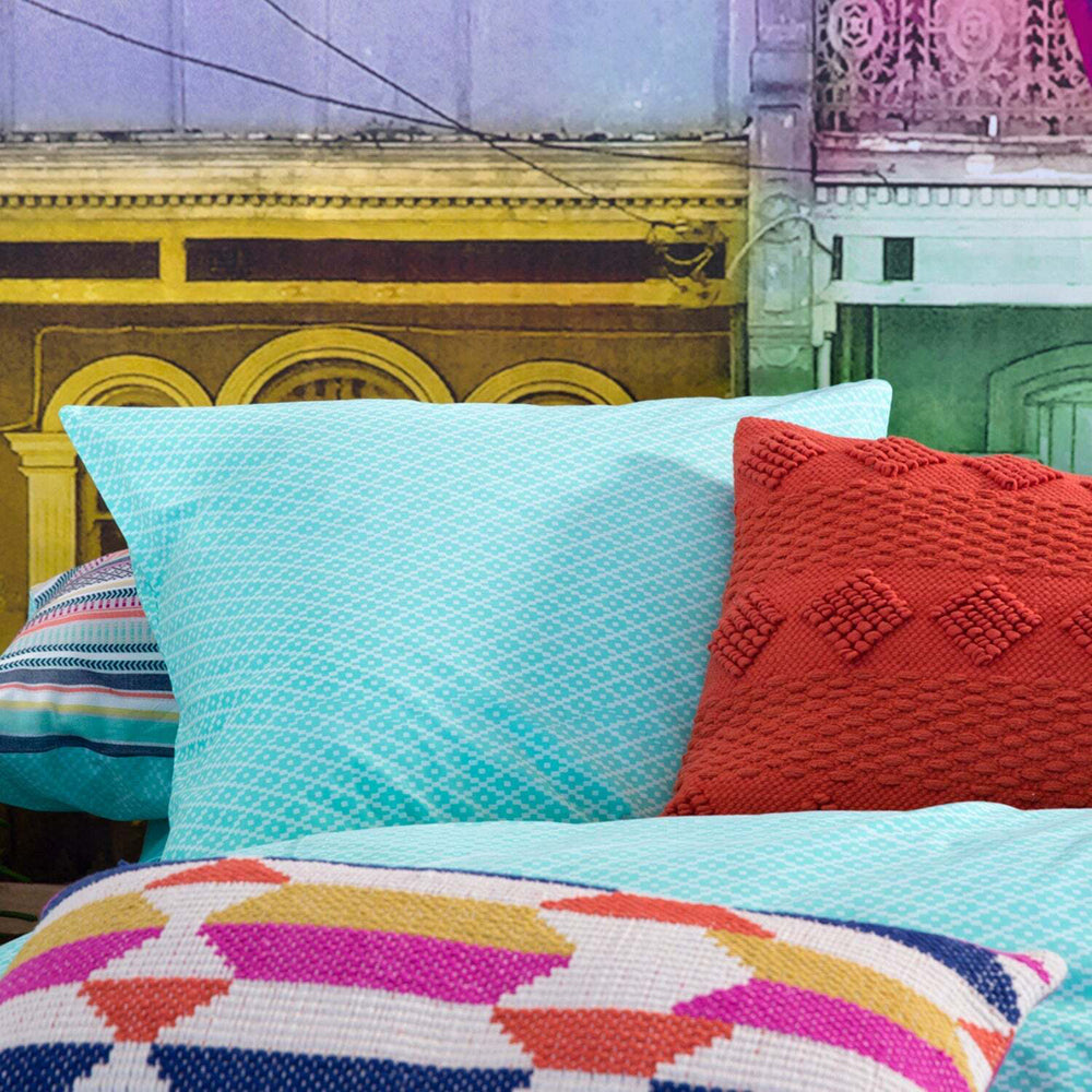 4PK Kas Australia Alva Euro Throw Pillowcase 65x65cm - Aqua