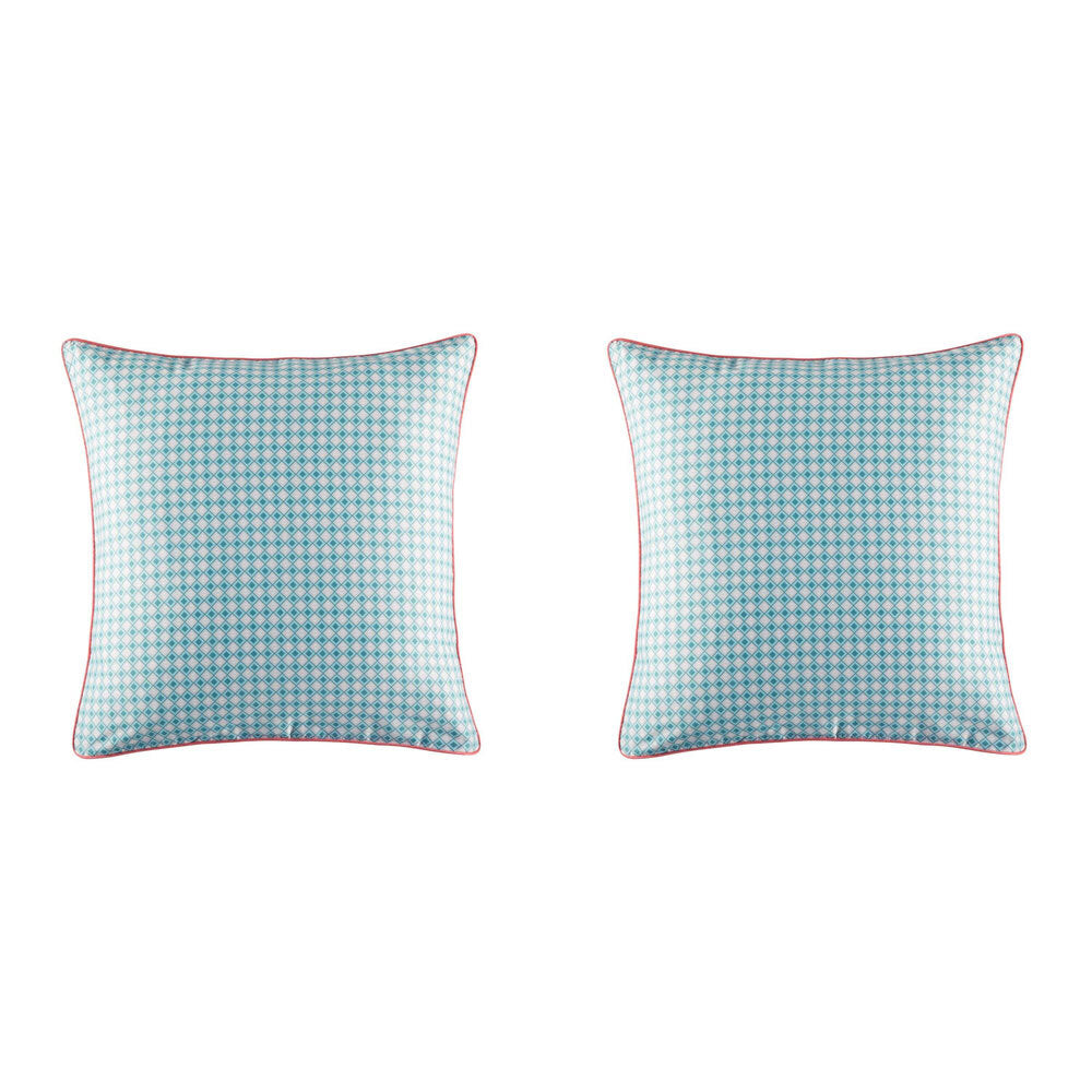 2PK Kas Australia Mosi Euro Throw Pillowcase 65x65cm - Aqua