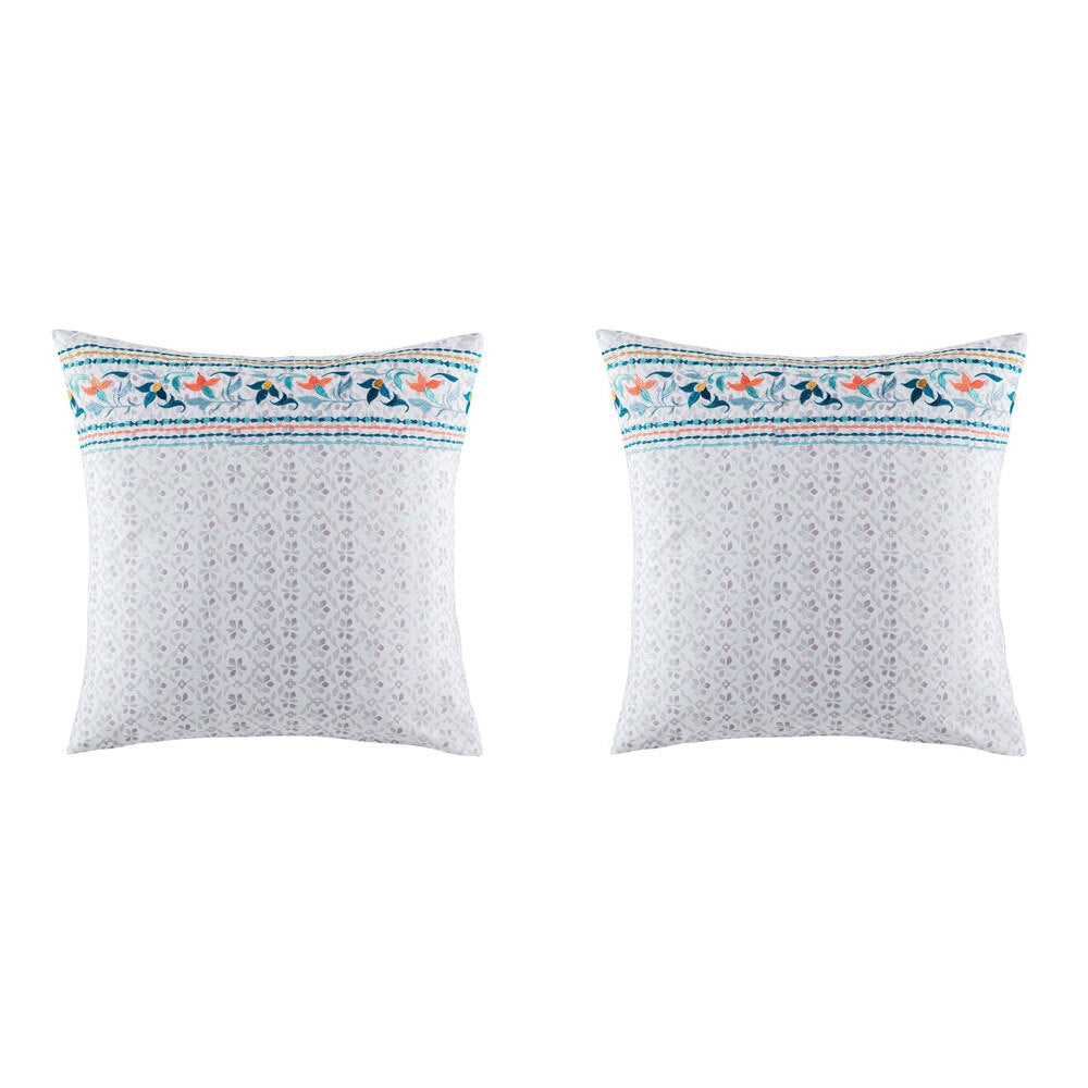 2PK Kas Australia Vernie Euro Throw Pillowcase 65x65cm - Multicoloured