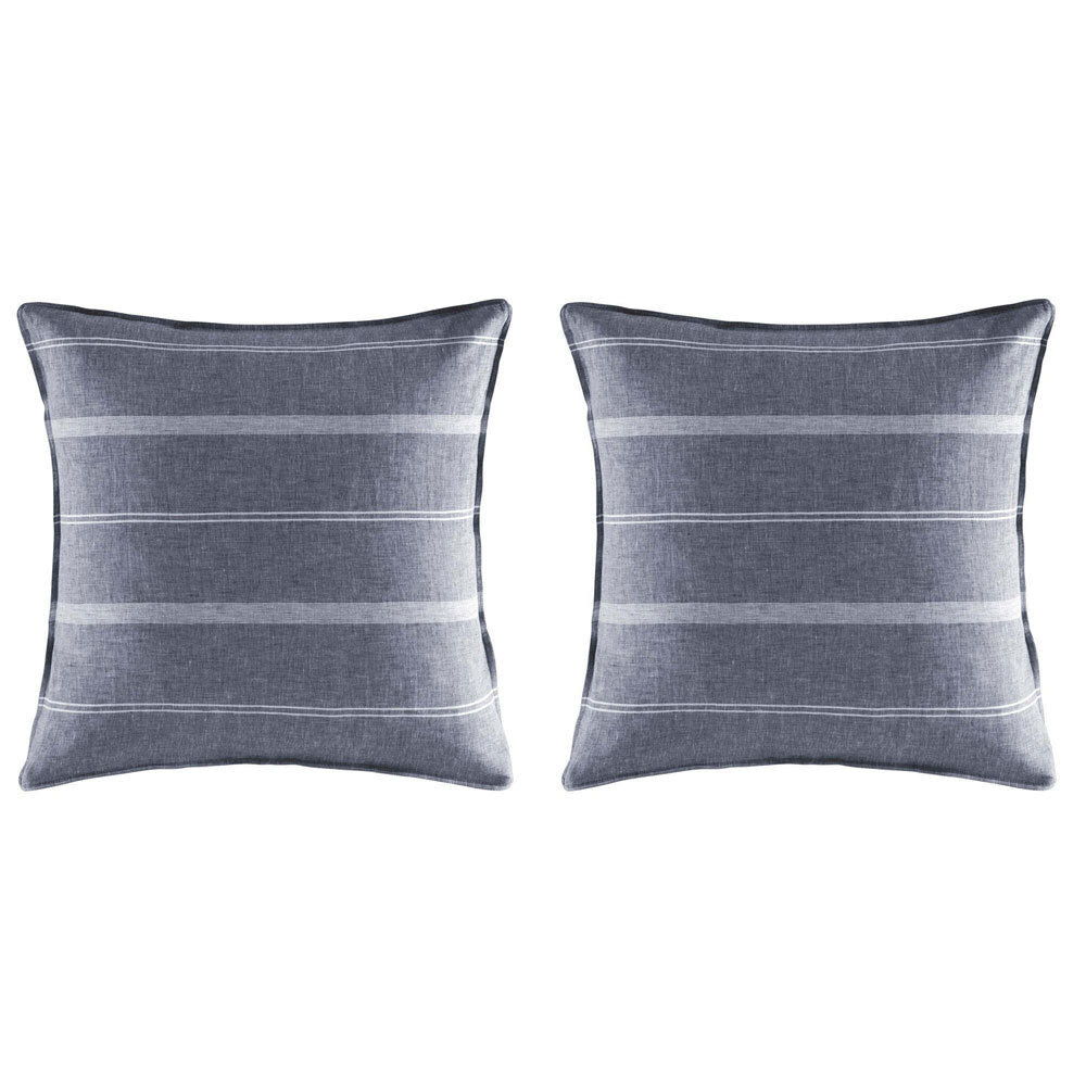 2PK Kas Australia Balmoral Euro Throw Pillowcase 65x65cm - Navy