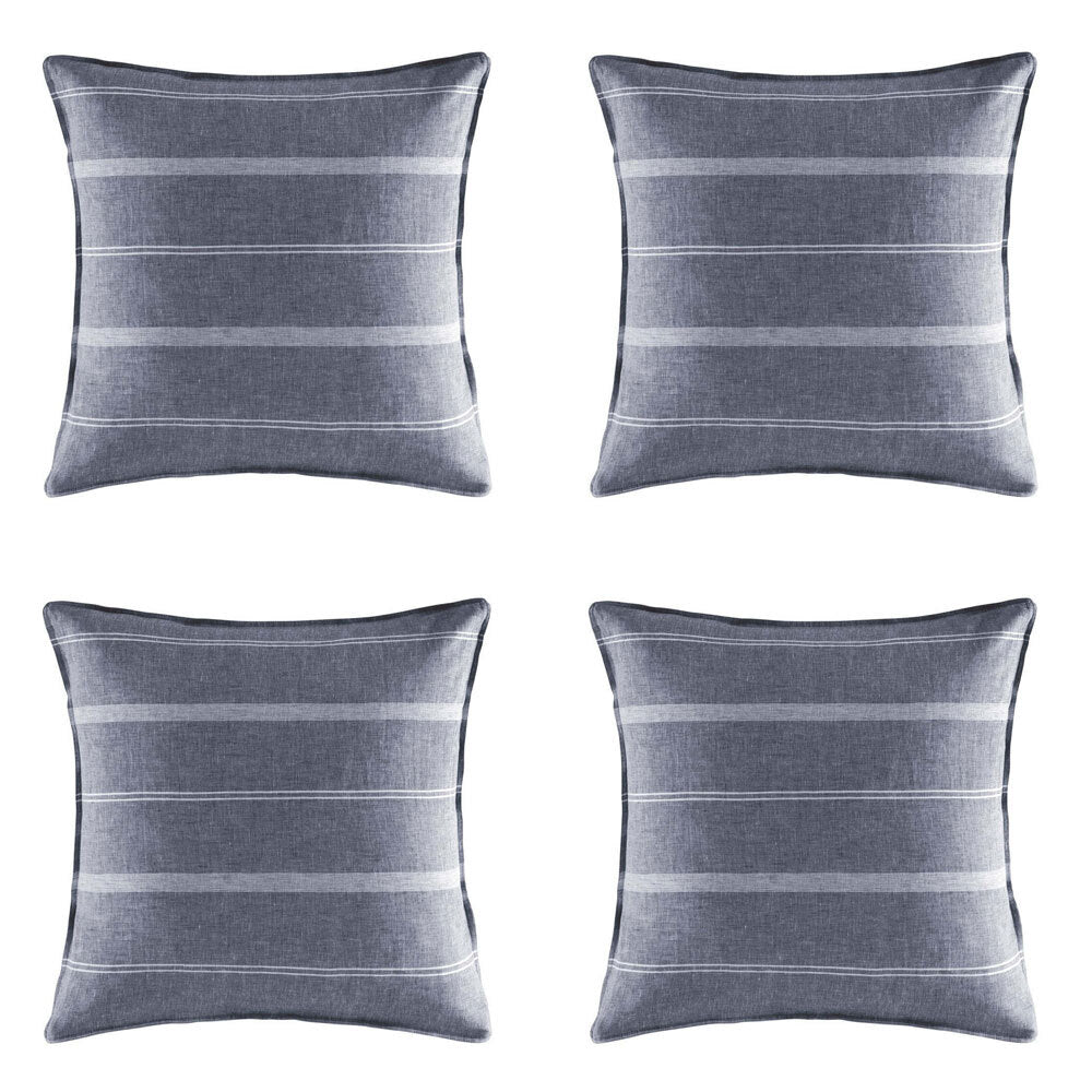 4PK Kas Australia Balmoral Euro Throw Pillowcase 65x65cm - Navy