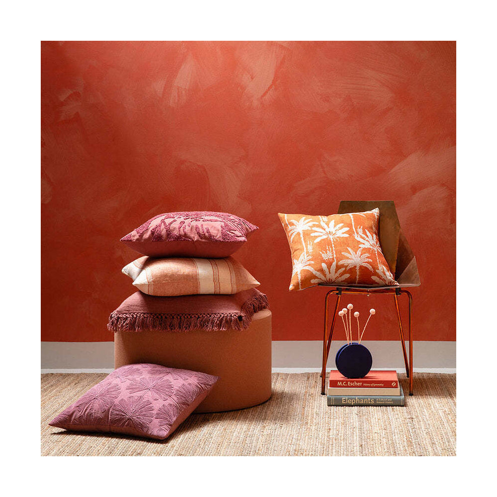 2PK Kas Australia Tropic Filled Cushion Decor Square 50x50cm - Raisin