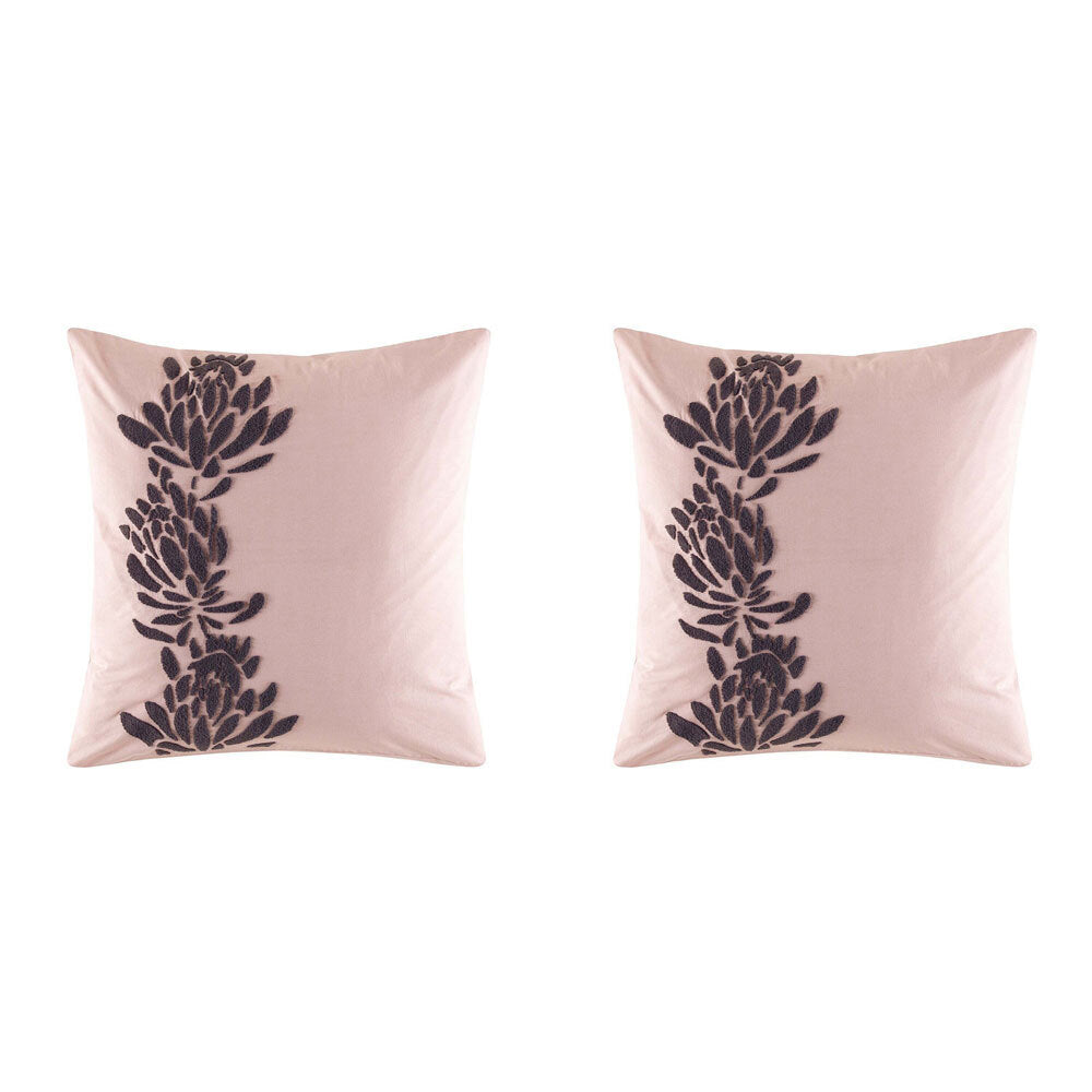 2PK Kas Australia Dalby Euro Throw Pillowcase 65x65cm - Blush