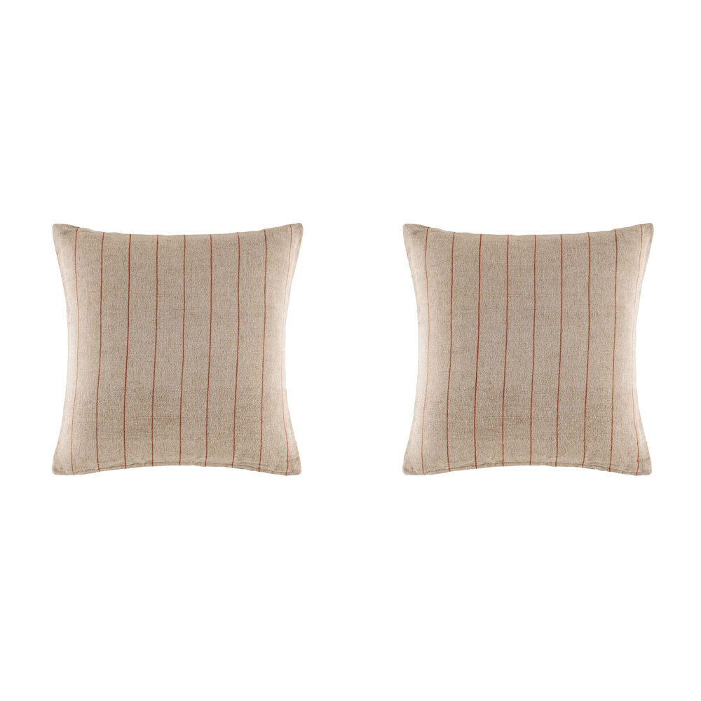 2PK Kas Australia Kew Filled Cushion Decor Square 50x50cm - Brick