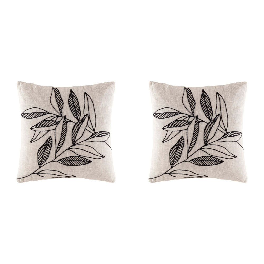 2PK Kas Australia Georgie Filled Cushion Decor Square 50x50cm - Black