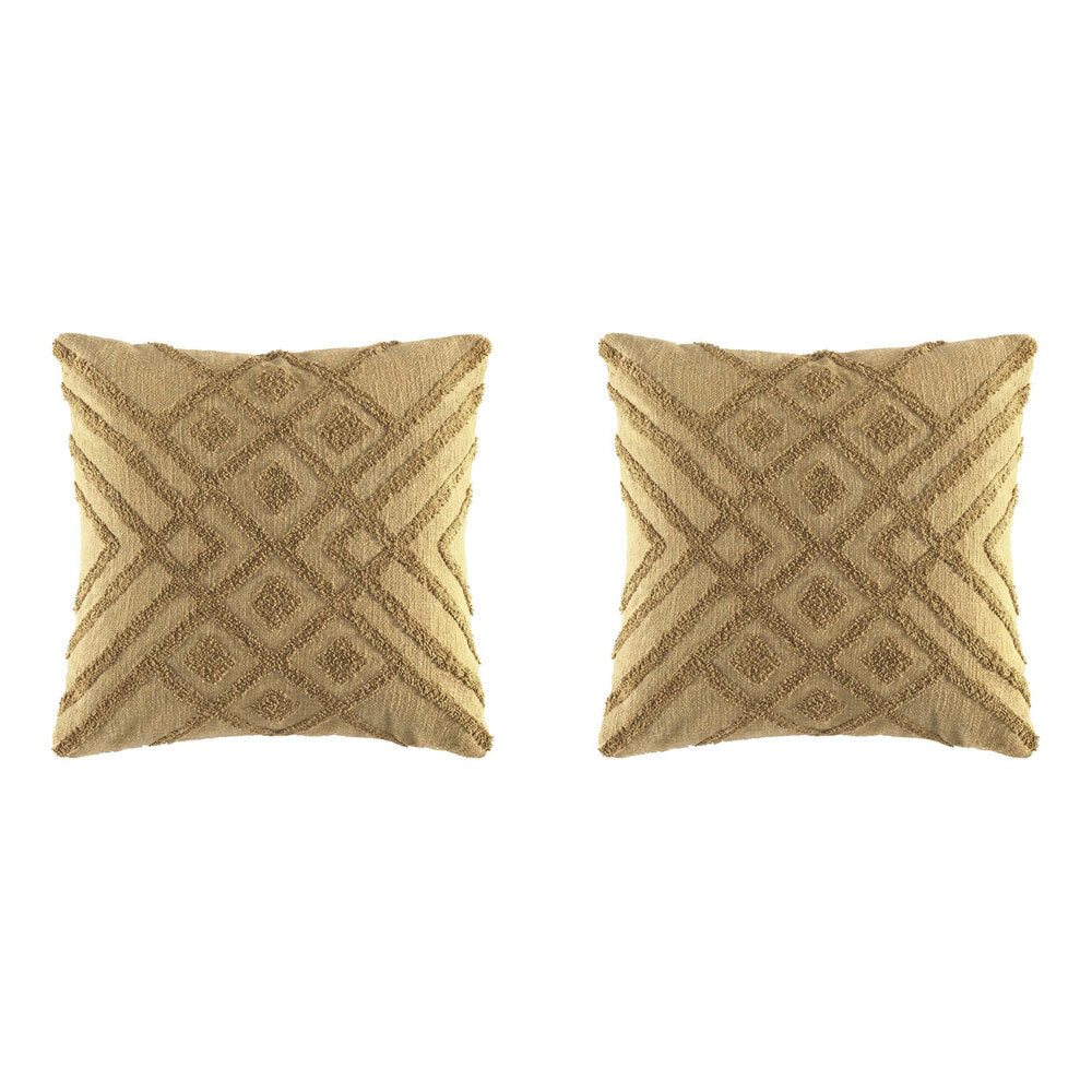 2PK Kas Australia Navari Filled Cushion Decor Square 50x50cm - Wheat