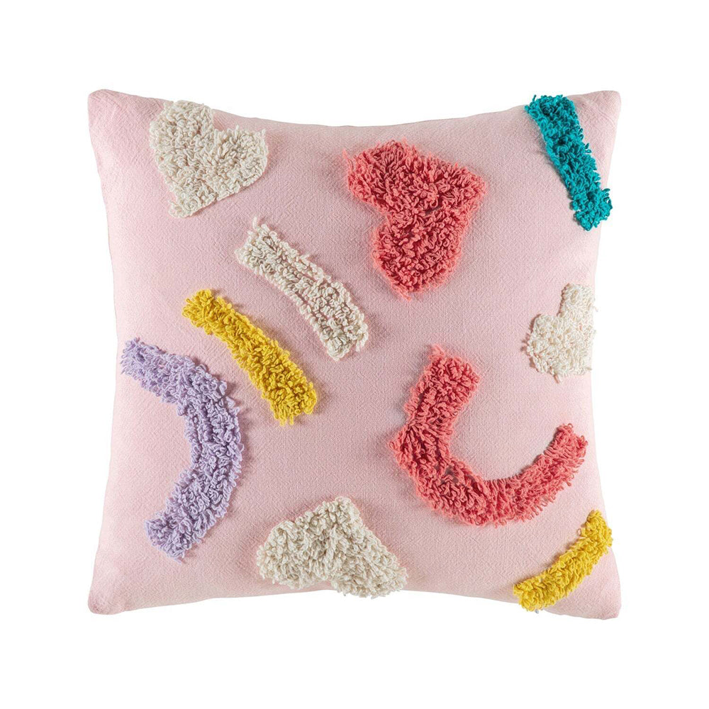 2PK Kas Kids Lovely Filled Cotton Cushion Decor Square 45x45cm - Pink