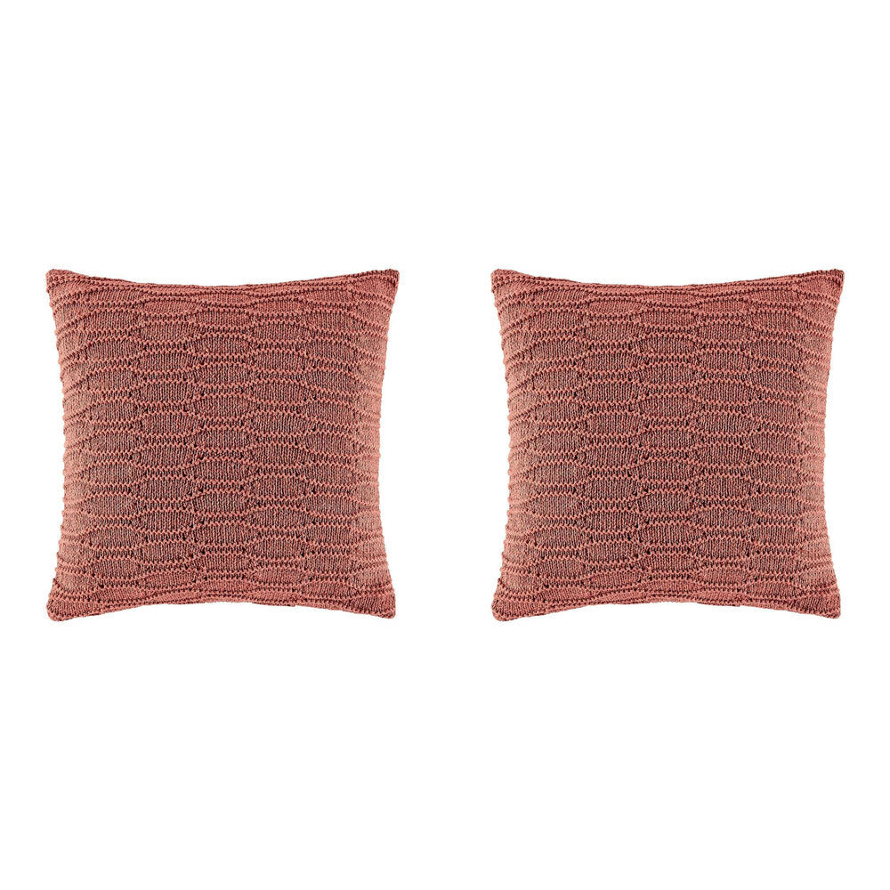 2PK Kas Australia Roche Filled Cushion Decor Square 50x50cm - Brick