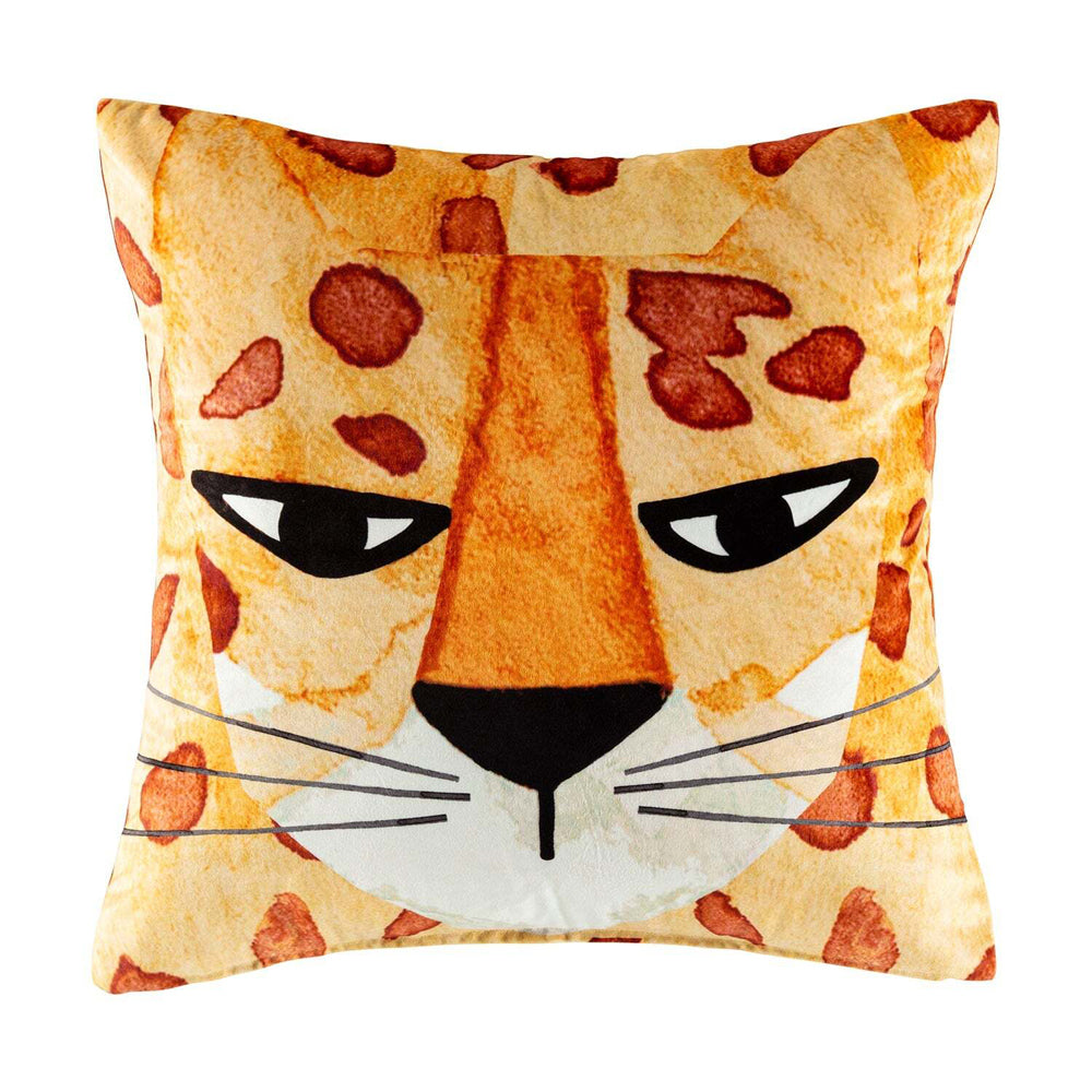 2PK Kas Kids Cheetah Filled Cushion Decor Square 45x45cm - Orange