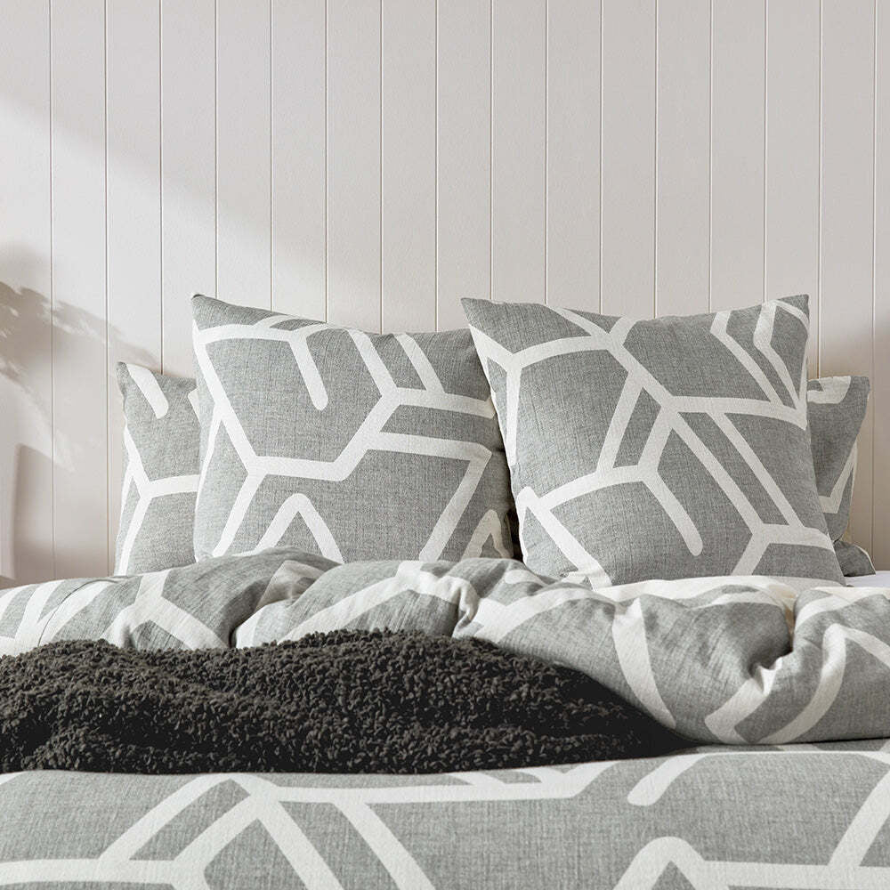 Kas Australia Bala Euro Cotton Throw Pillowcase 65x65cm - Grey
