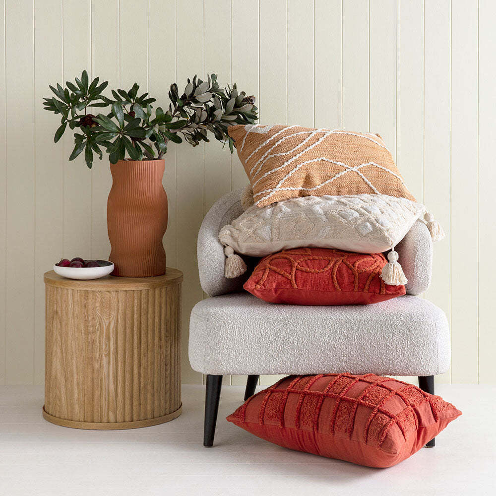 Kas Australia Hampstead Filled Cushion Decor Square 50x50cm - Natural