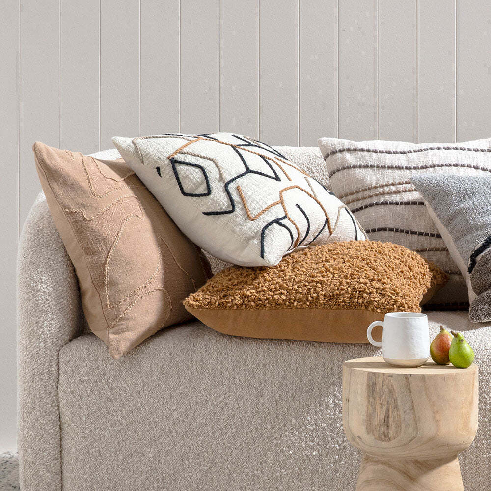 Kas Australia Heath Filled Cushion Decor Square 50x50cm - Fawn