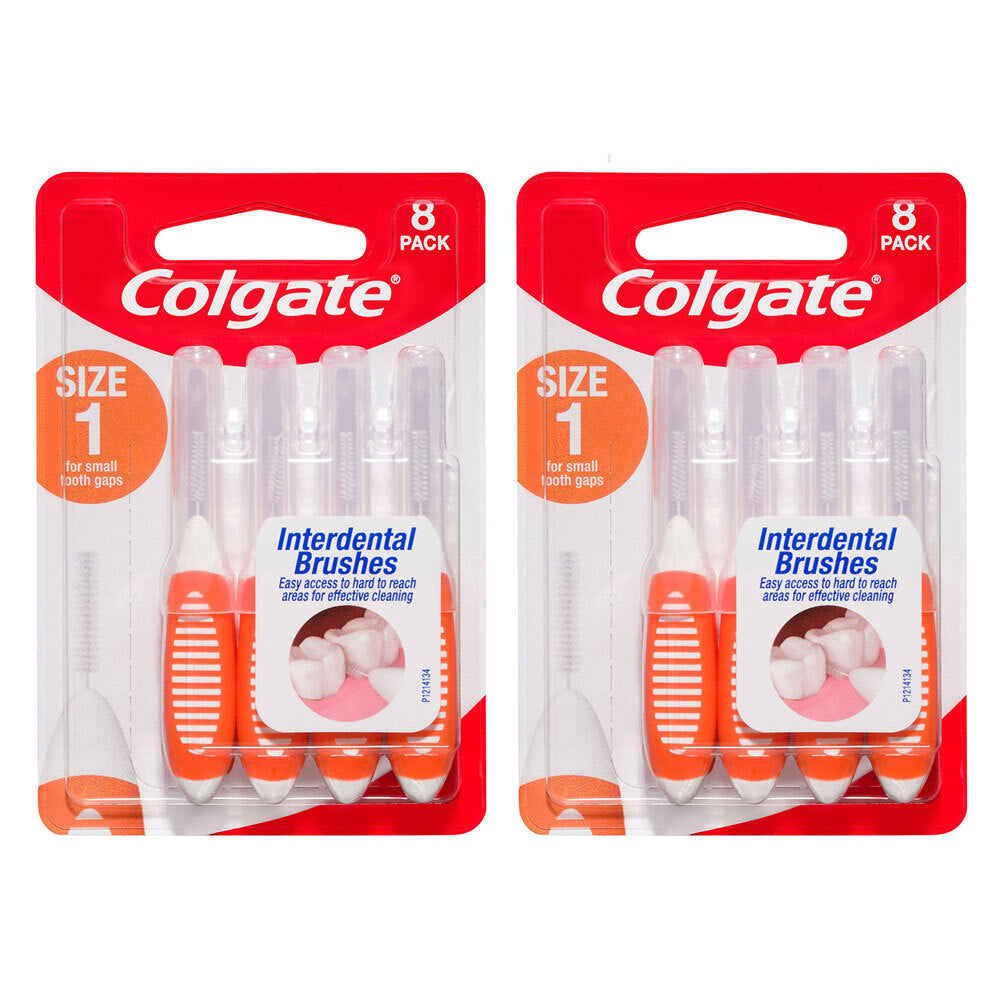 2x 8PK Colgate Interdental Brush - Size 1