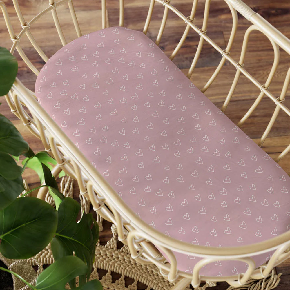 2PK Bubba Blue 40x80cm Nordic Bassinet Jersey Fitted Sheet 0-12m Berry/Rose