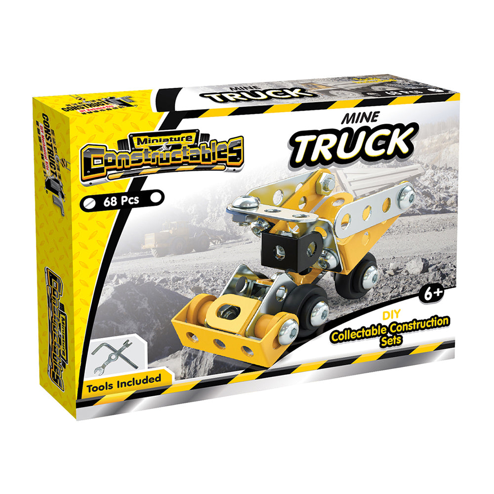 2x 68pc Construct IT Constructables DIY Mine Truck Toy w/ Tools Kids 6+ Yellow