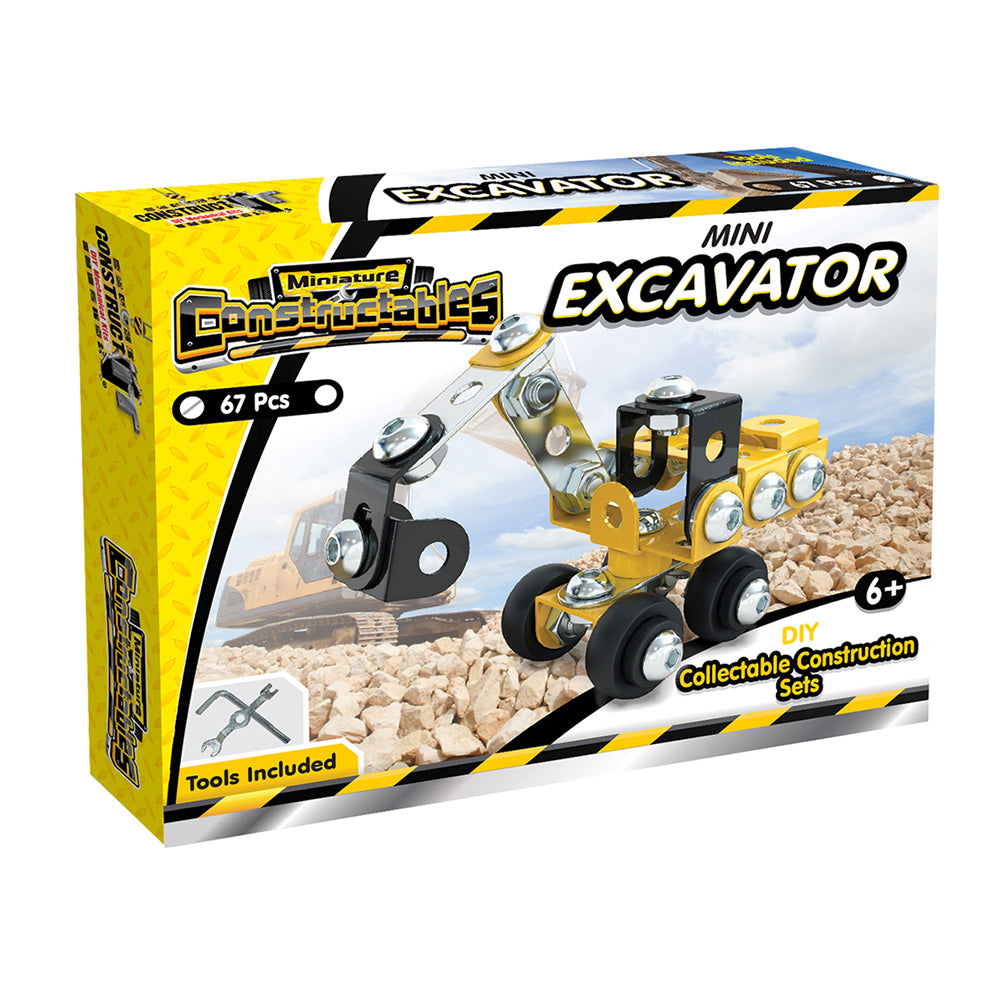 2x 67pc Construct IT Constructables DIY Excavator Toy Set w/ Tools Kids 6+ YLW