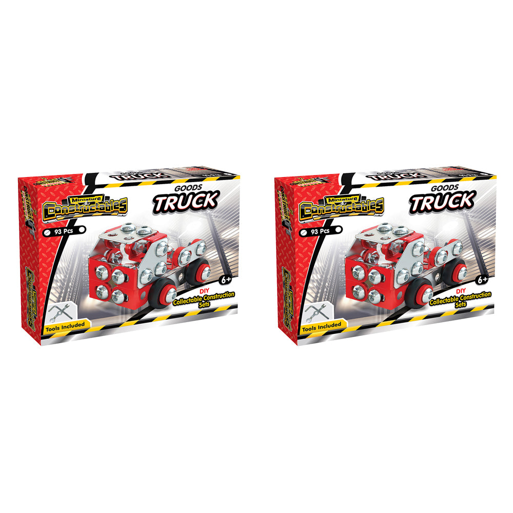 2x 93pc Construct IT Constructables DIY Goods Truck Toy Set w/Tool Kids 6+ Red