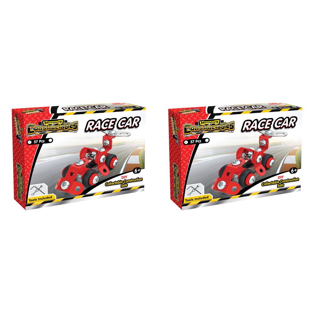 2x 57pc Construct IT Constructables DIY Race Car Toy Set w/ Tools Kids 6y+ Red