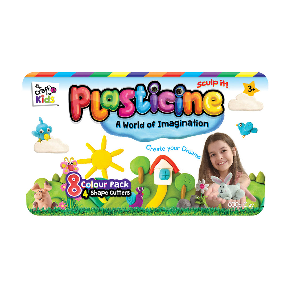 2PK 8PK Craft For Kids Plasticine 8-Colour 600g Clay Fun Rub/Bucket 3y+
