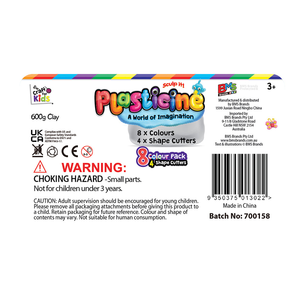 2PK 8PK Craft For Kids Plasticine 8-Colour 600g Clay Fun Rub/Bucket 3y+