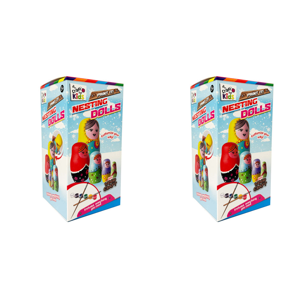 2PK Craft For Kids Paint Your Own Wooden Nesting Dolls 5y+