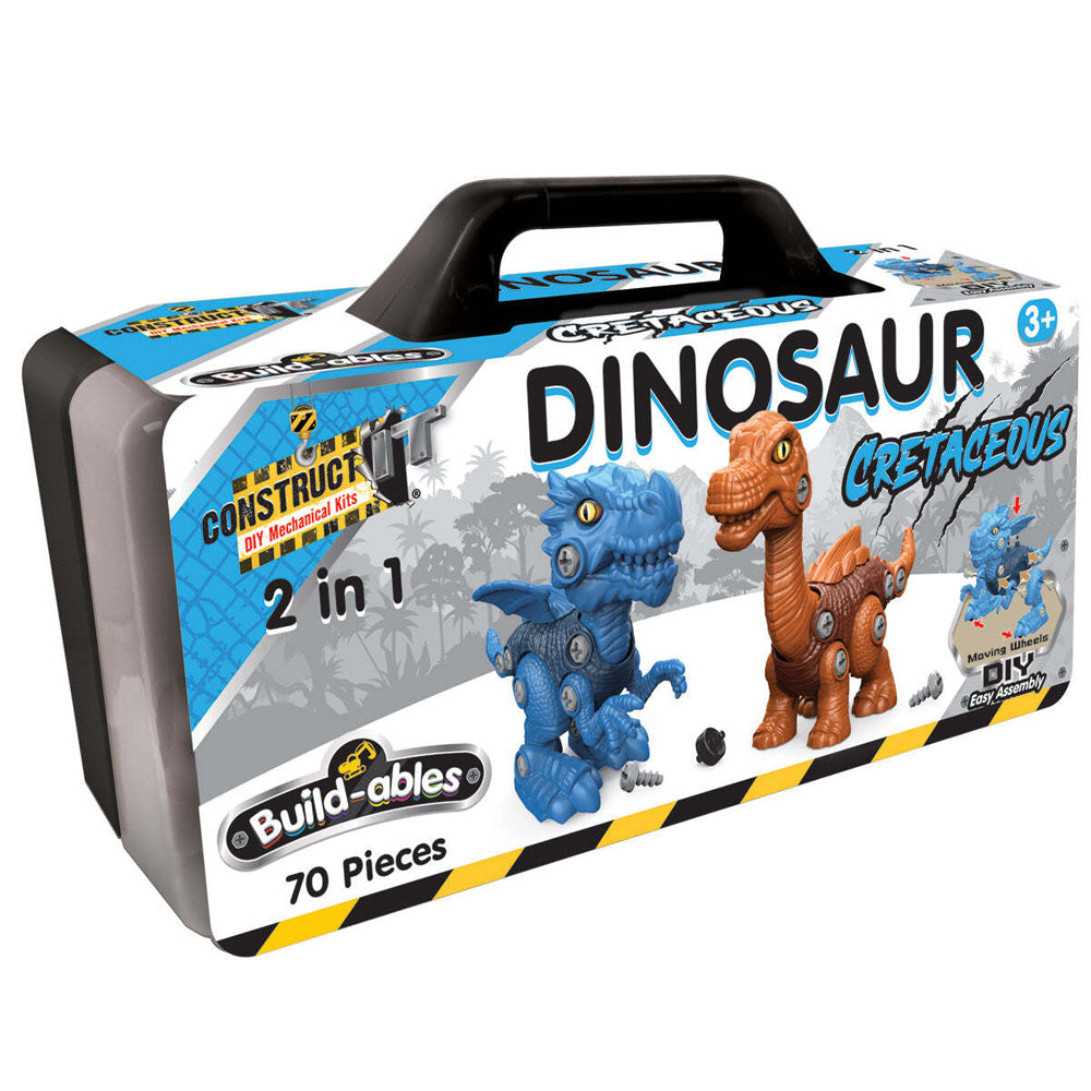 2pc Construct IT 2in1 Dinosaur Cretaceous and Dinosaur Jurrasic Building Set 3y+