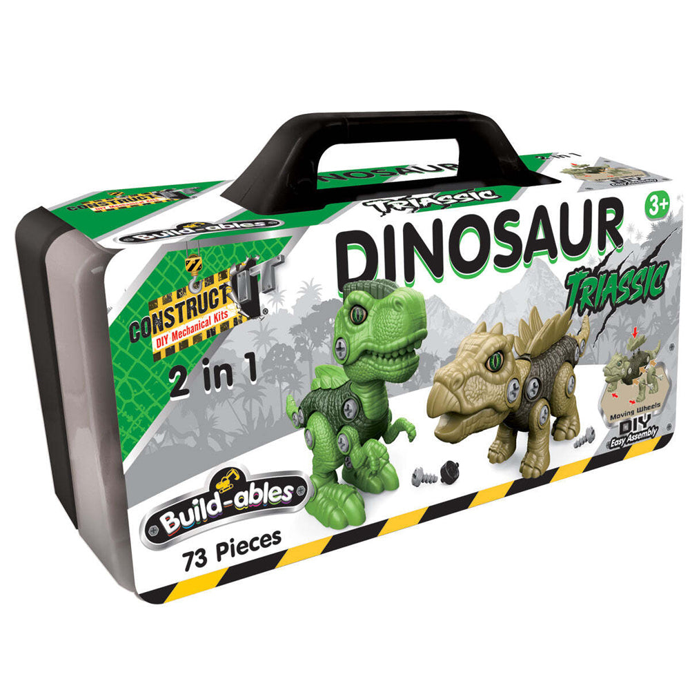 2pc Construct IT 2in1 Dinosaur Triassic and Mechasurus Kids Building Toy Set
