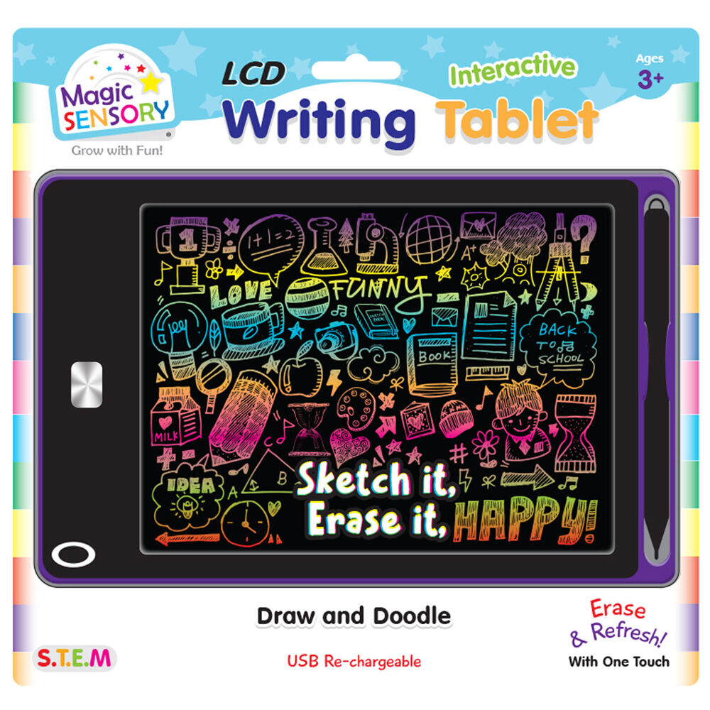 2PK Magic Sensory 8.5" Interactive LCD Writing Tablet Purple Art Children 3y+