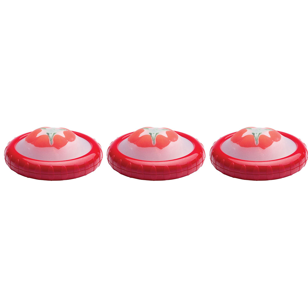 3PK Cuisena 13cm Fresh Fruit/Veggie Keeper Silicone Pod - Red