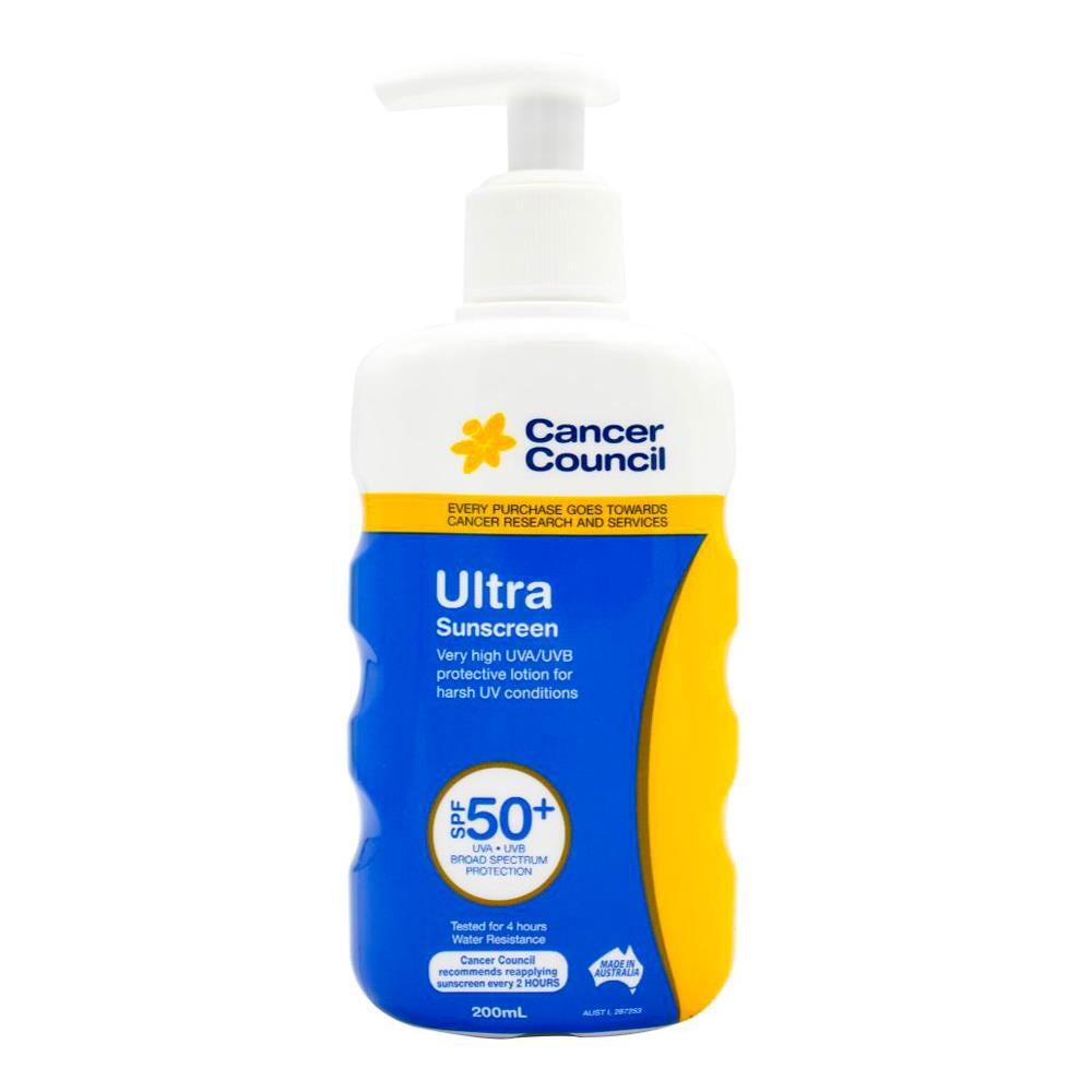 4PK Cancer Council 200ml Ultra Sunscreen SPF50+ Body Lotion