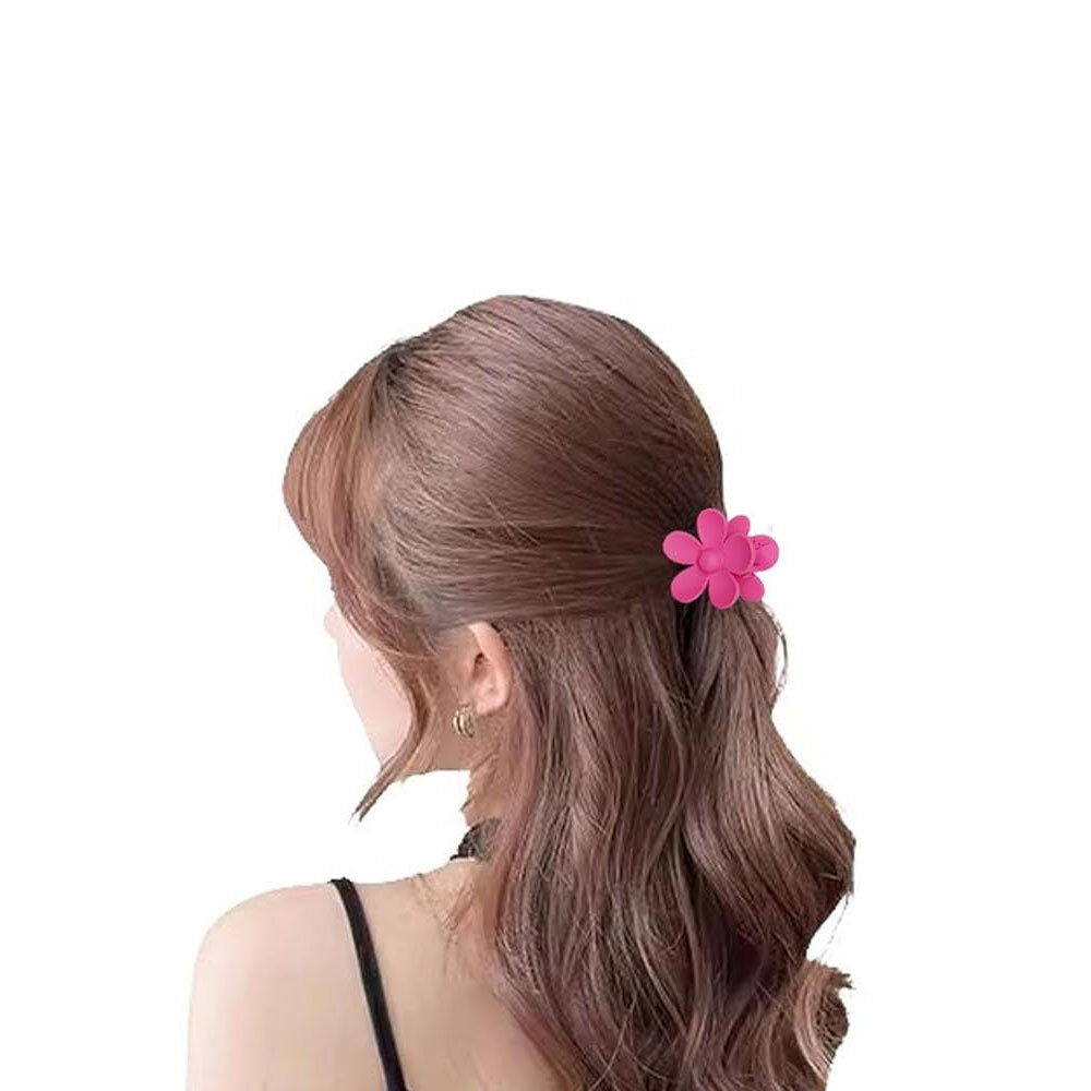 6PK Kids/Children Non-Slip Plastic Flower Claw Hair Clip 7x7cm - Assorted