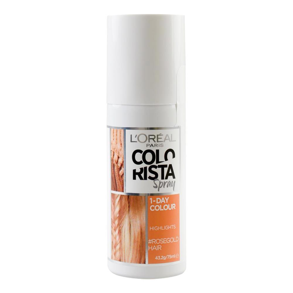 6PK Loreal Paris Colorista Hair Spray 1 Day Colour 75ml - Rosegold Hair
